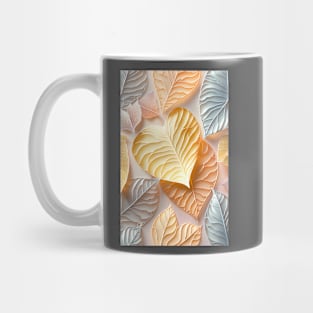 Array of translucent fall leaves shaped as hearts - Valentines theme ! Mug